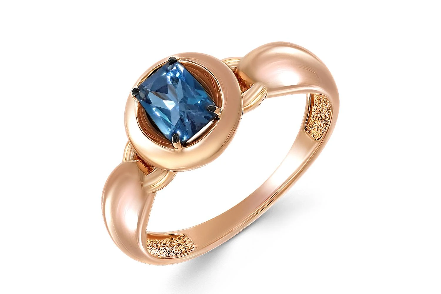 Кольцо из красного золота с ситаллом