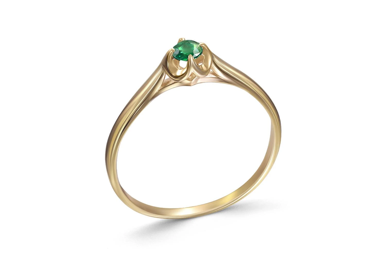 Кольцо из жёлтого золота с изумрудом