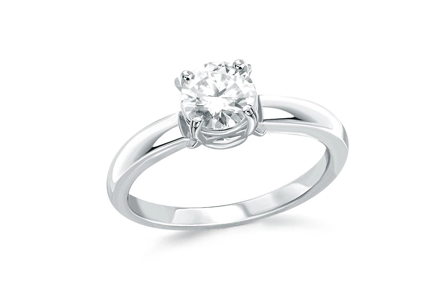 Кольцо из белого золота с муассанитом