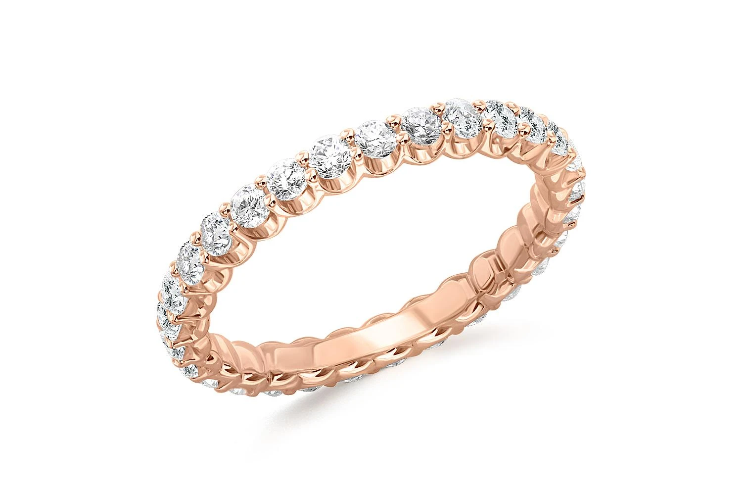 Кольцо Дорожка из красного золота с 31 муассанитами