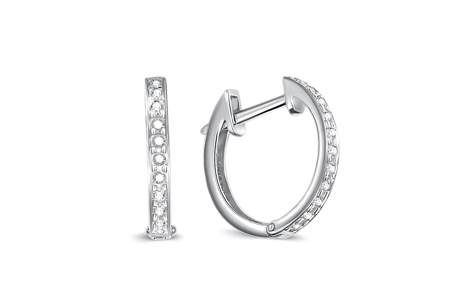 Серьги Дорожки из белого золота с 22 фианитами