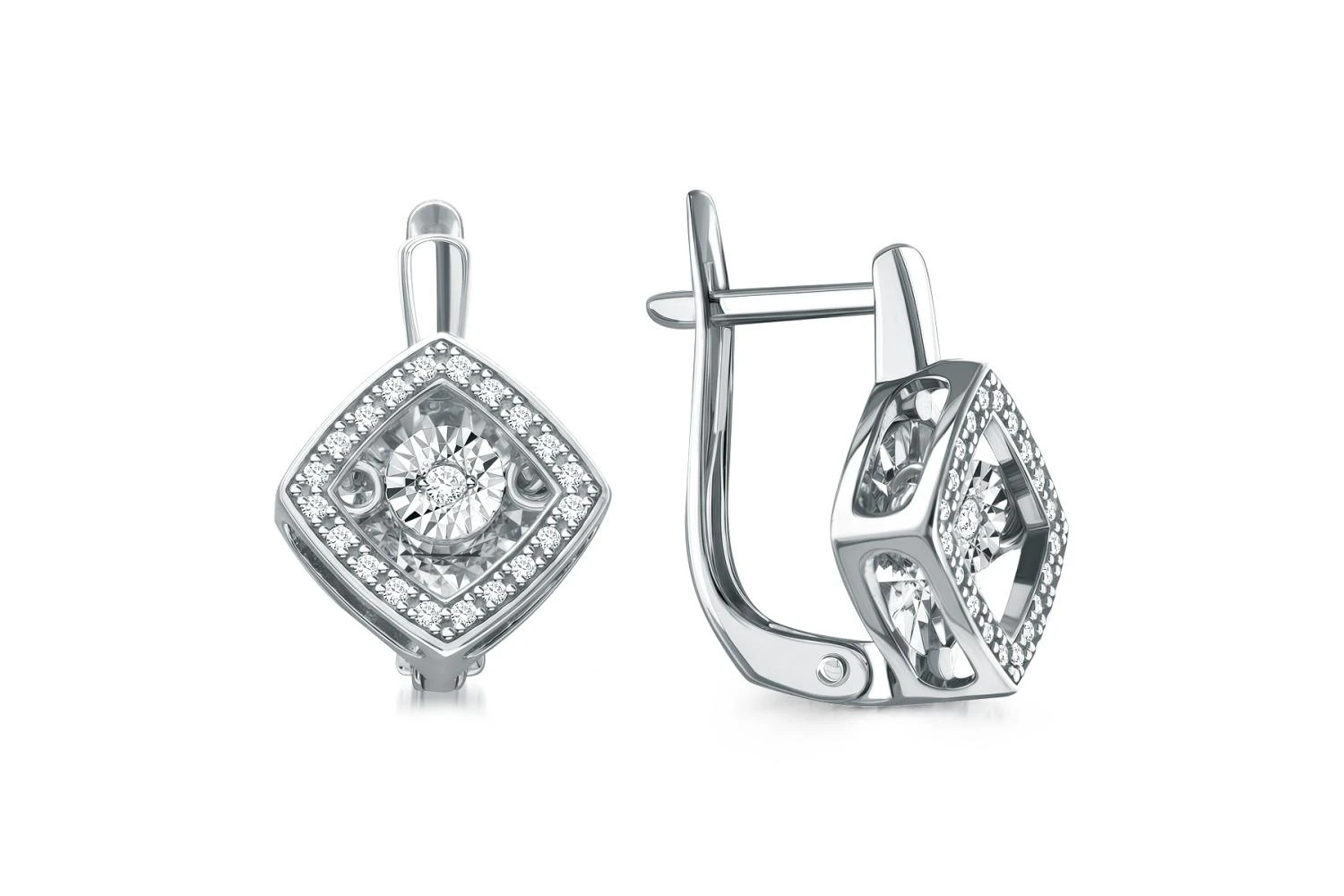 Серьги из белого золота с 42 бриллиантами