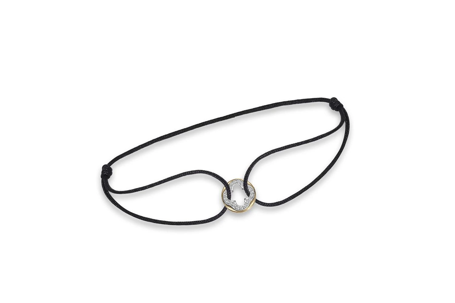 Браслет Клевер из жёлтого золота с 20 фианитами