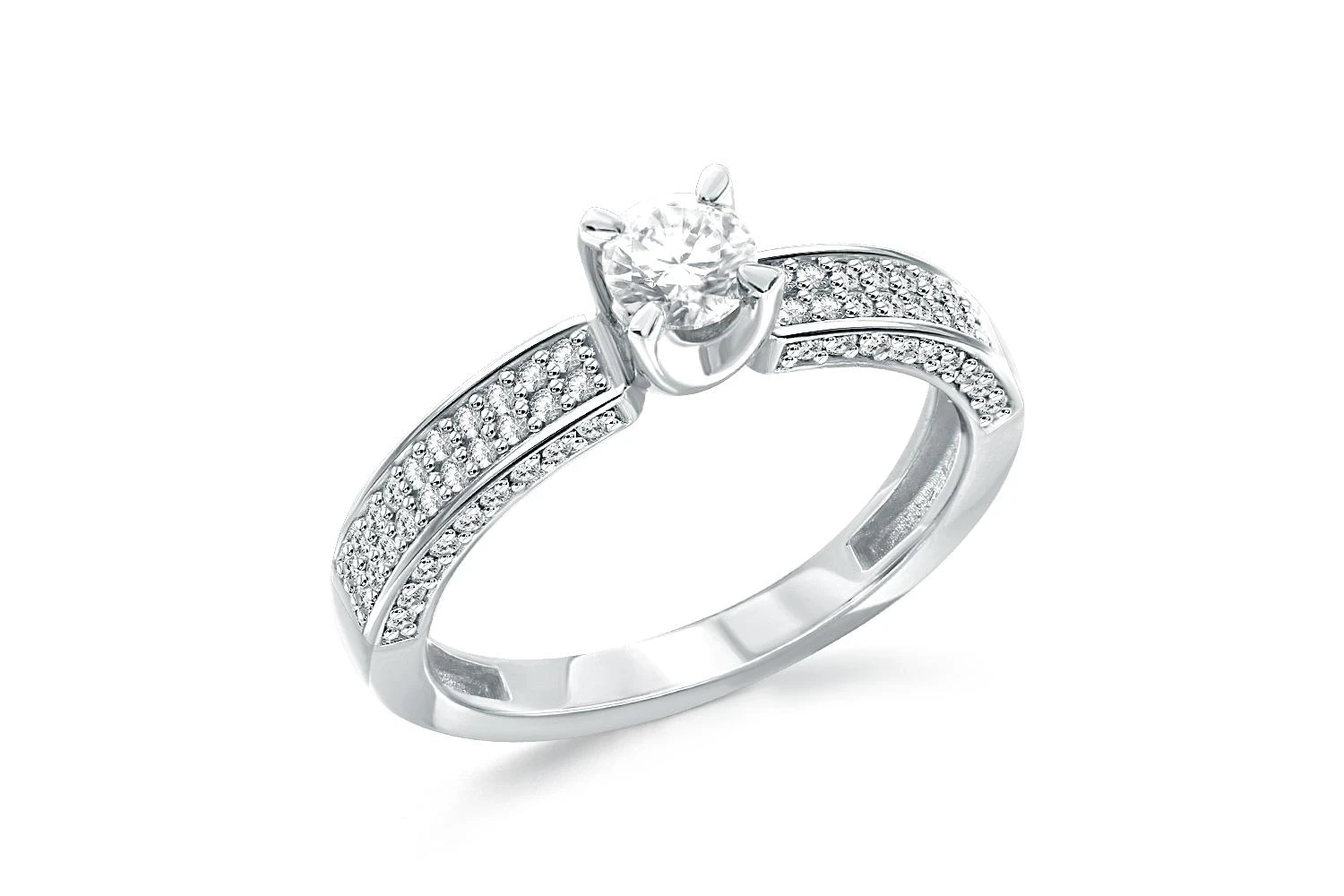 Кольцо из белого золота с 77 бриллиантами