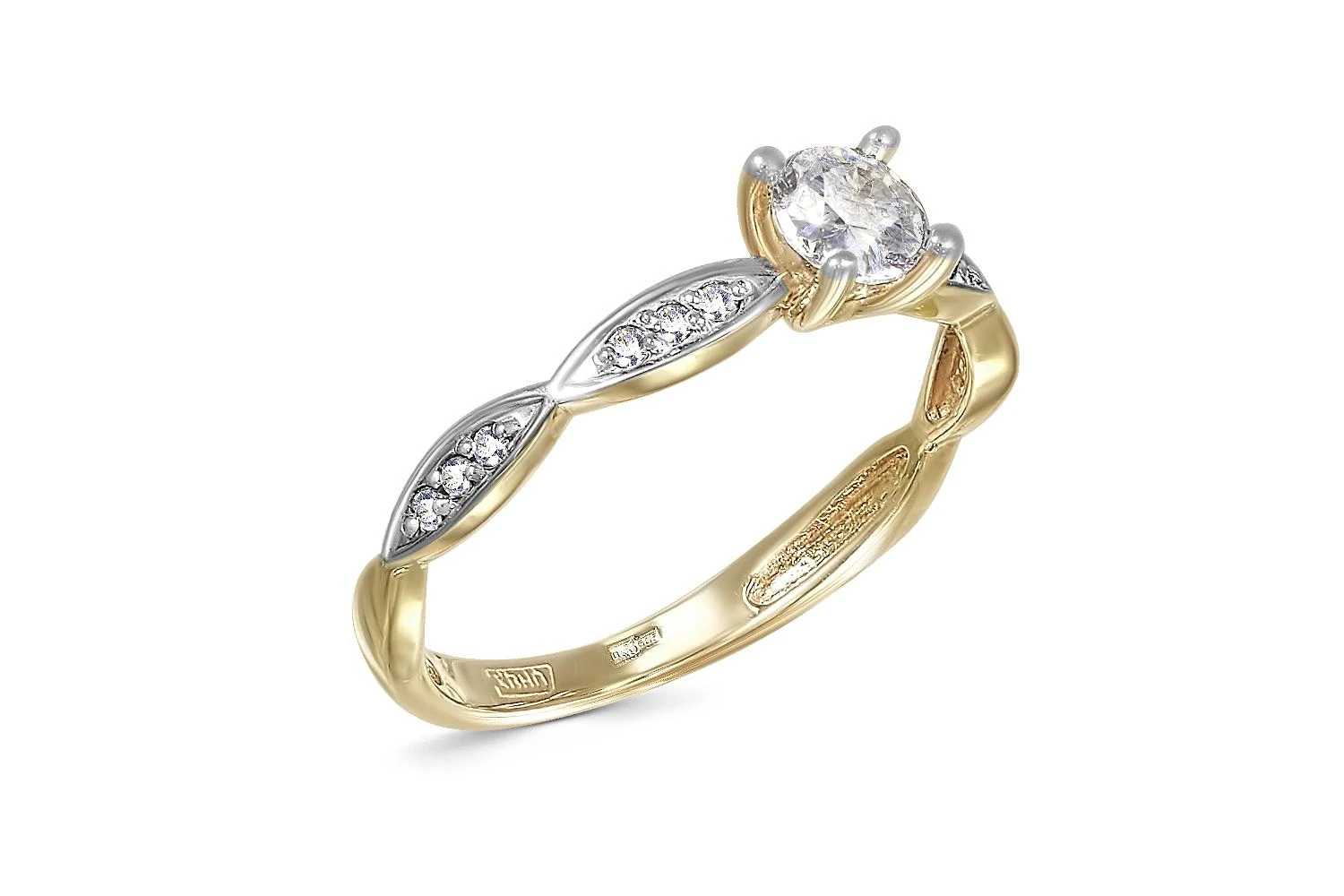 Кольцо из жёлтого золота с 13 бриллиантами