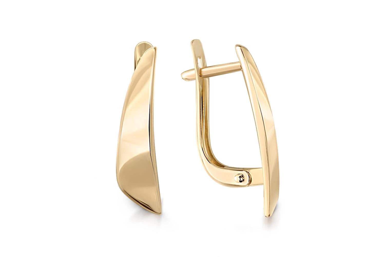 Серьги из жёлтого золота без вставок