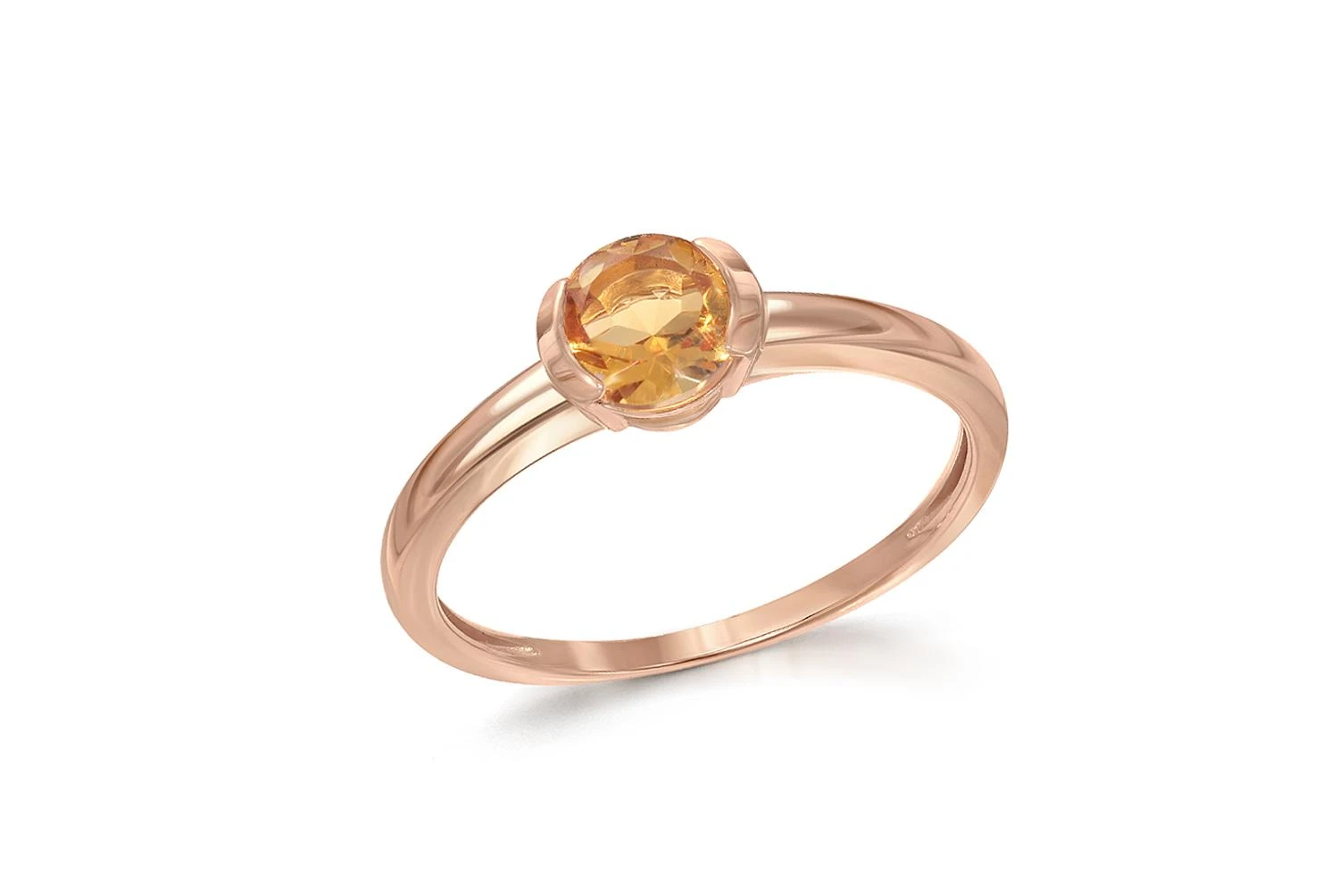 Кольцо из красного золота с цитрином