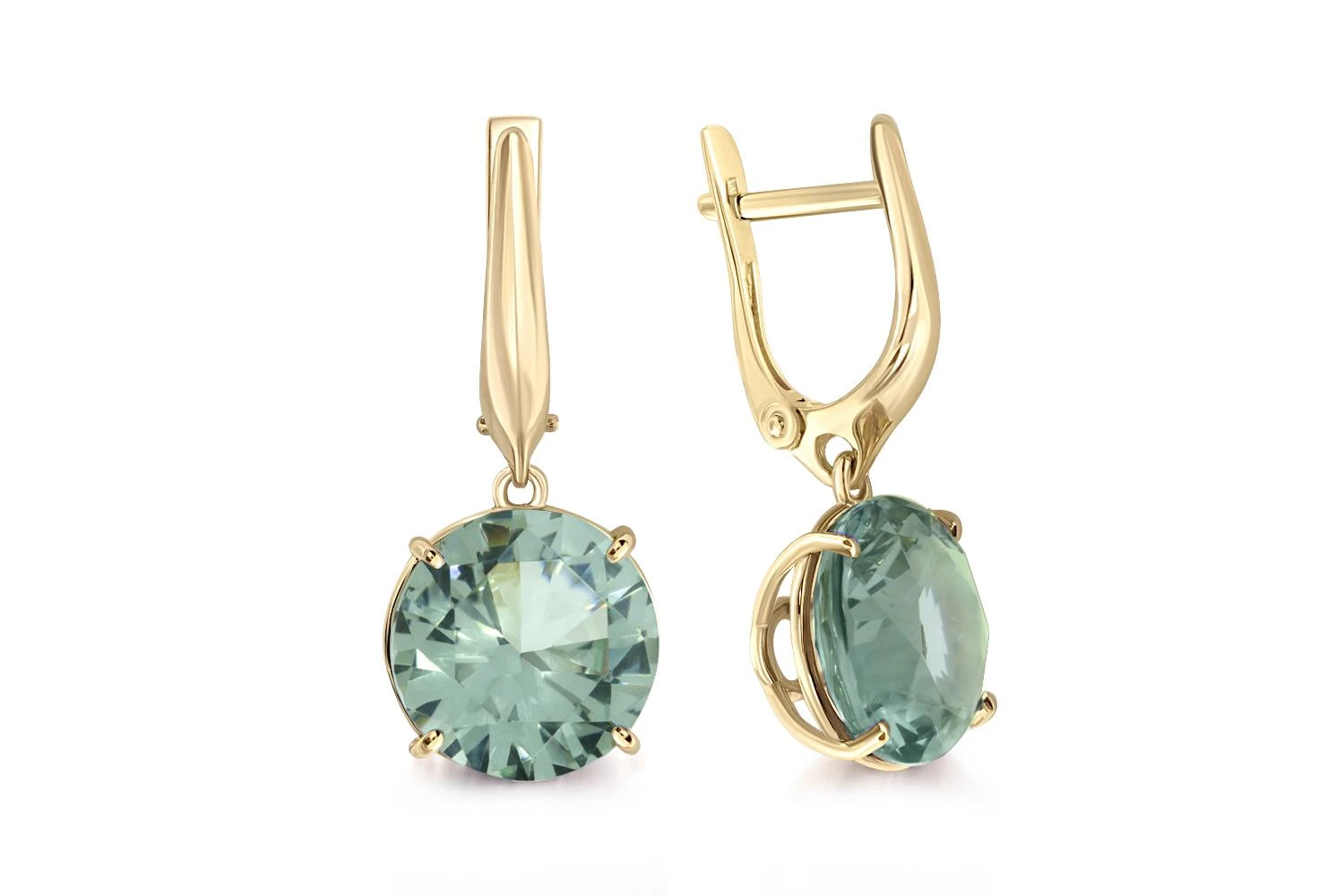 Серьги из жёлтого золота с 2 наноситалами