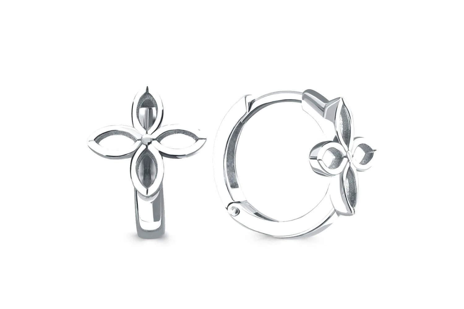 Серьги из белого золота без вставок