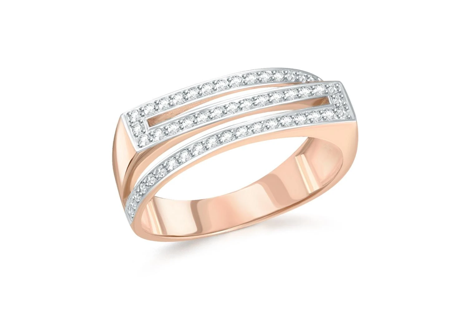 Кольцо Дорожка из красного золота с 54 бриллиантами