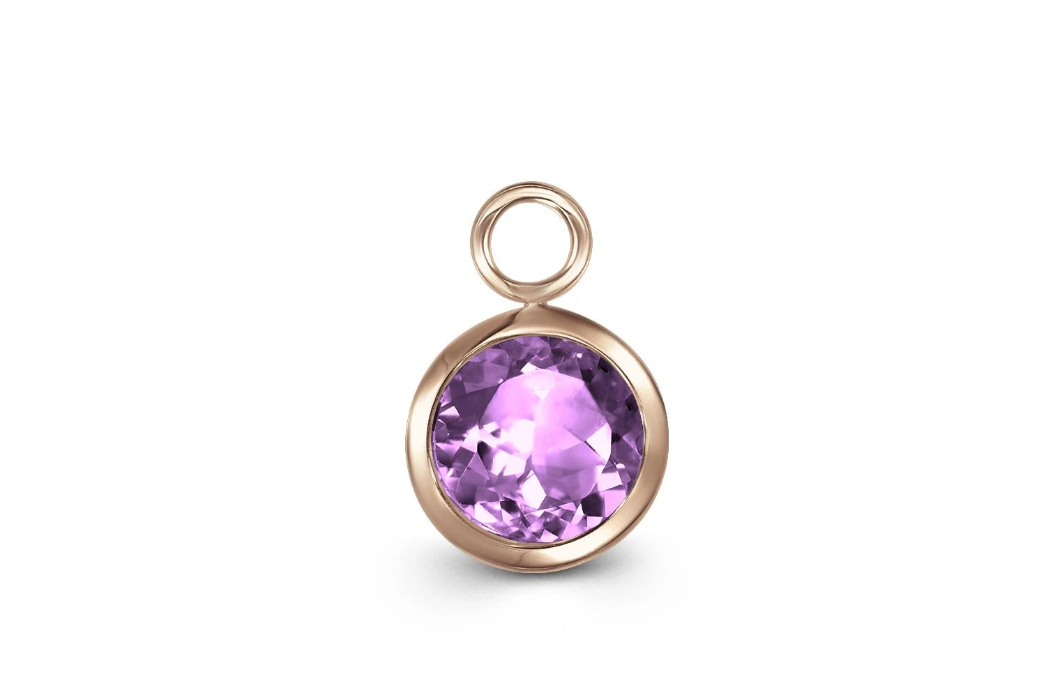 Подвеска серёг-трансформеров из красного золота с аметистом