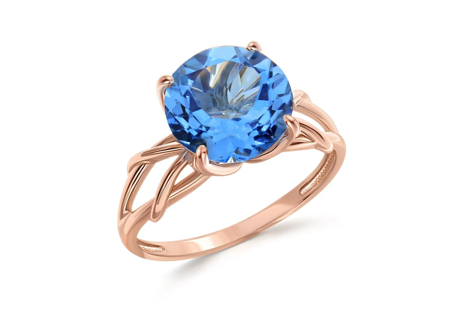 Кольцо из красного золота с топазом swiss