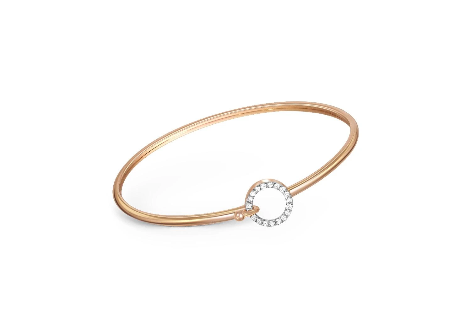 Браслет из красного золота с 19 фианитами