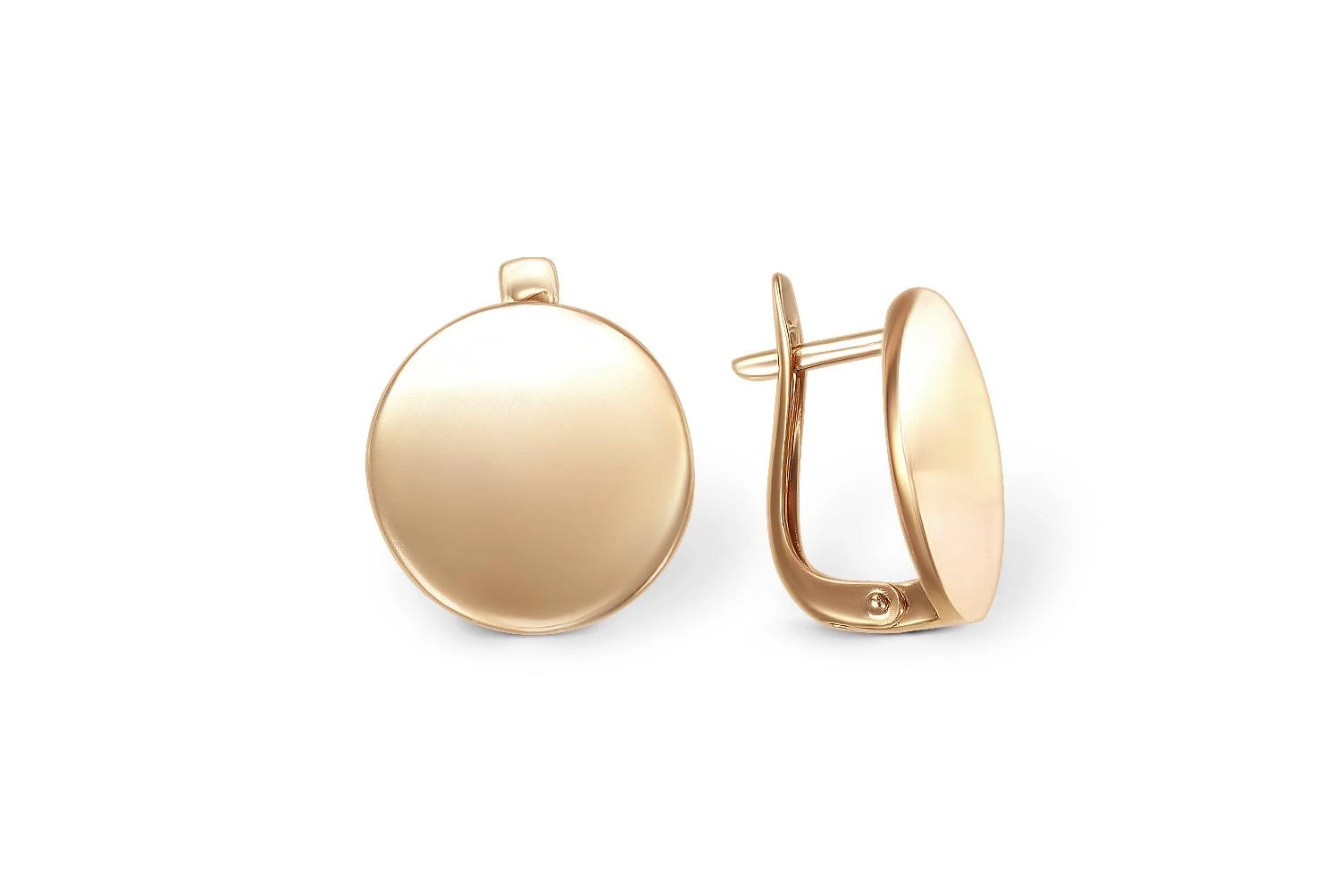 Серьги Круги из красного золота без вставок