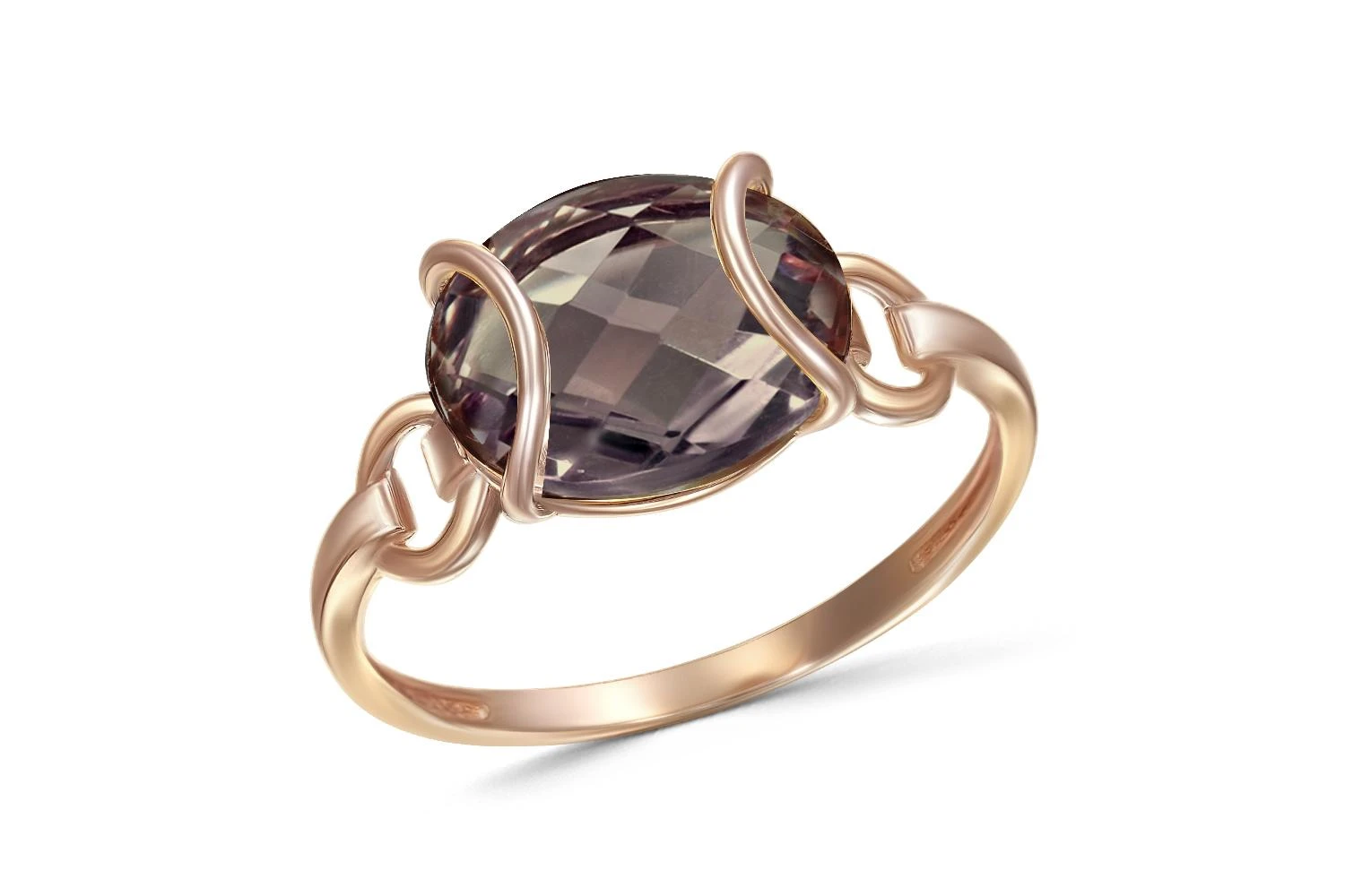 Кольцо из красного золота с раухтопазом