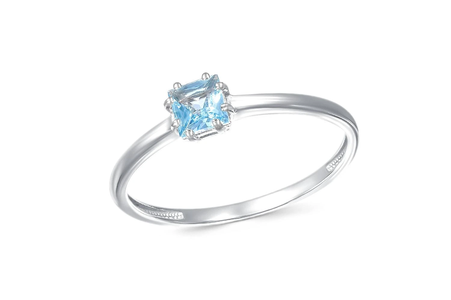 Кольцо из белого золота с топазом swiss