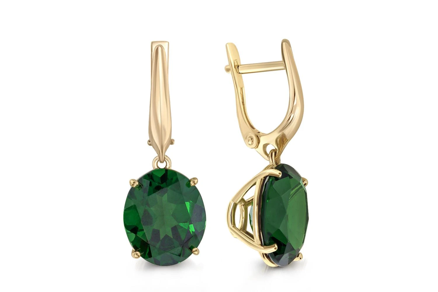 Серьги из жёлтого золота с 2 наноситалами