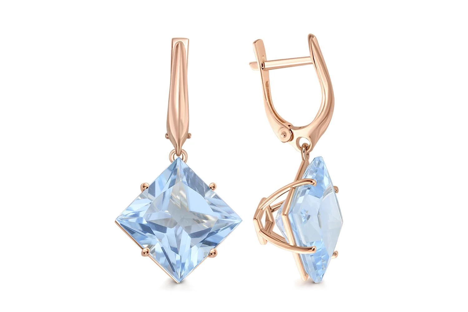 Серьги из красного золота с 2 топазами sky