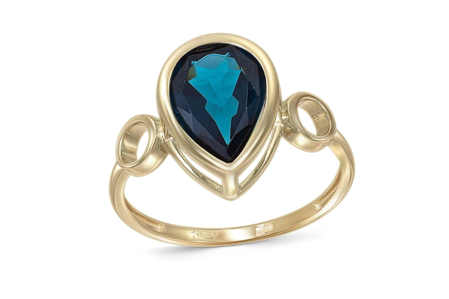 Кольцо из жёлтого золота с ситаллом