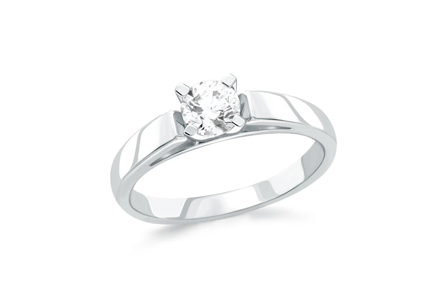 Кольцо из белого золота с фианитом