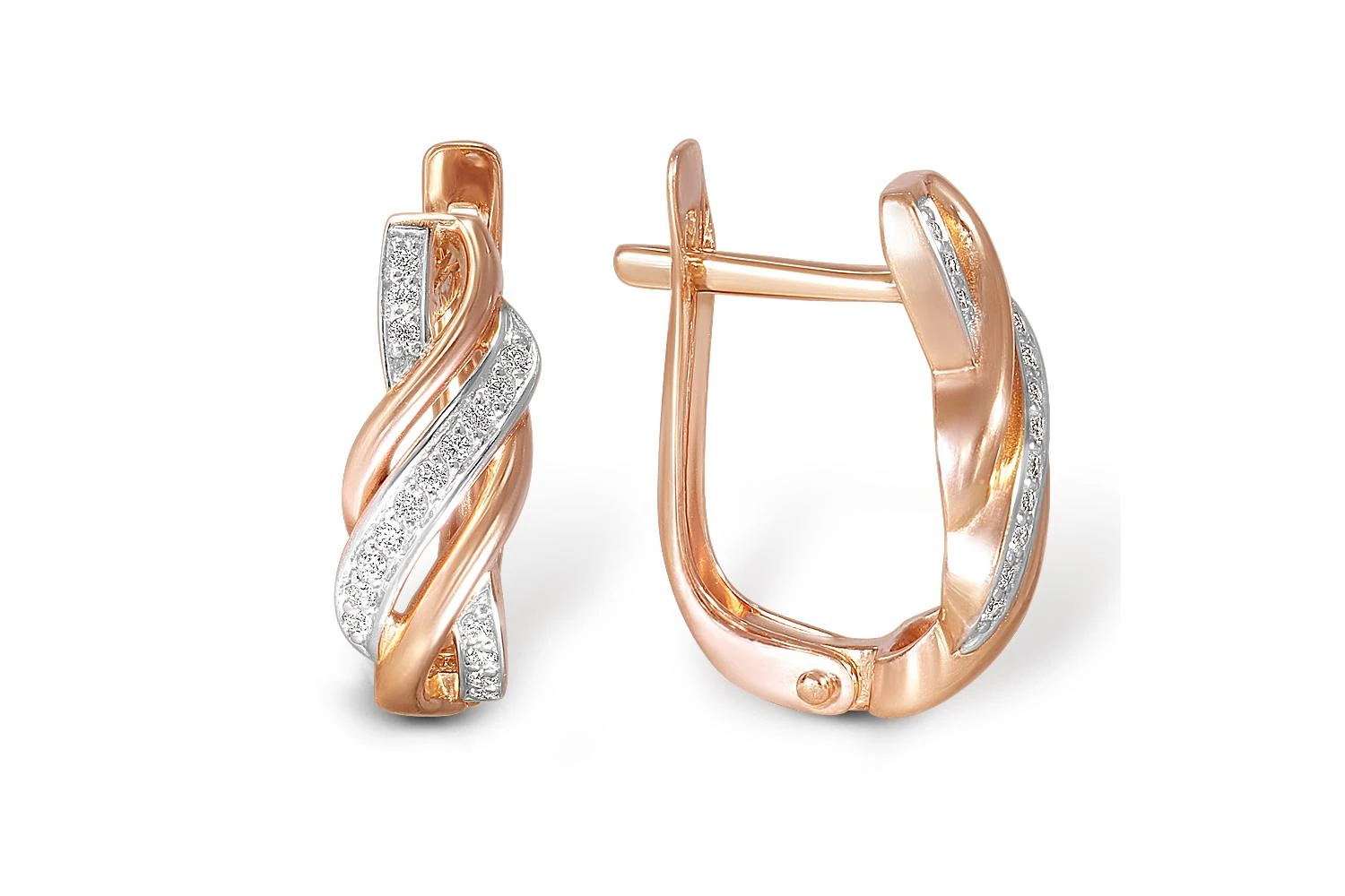 Серьги из красного золота с 34 бриллиантами