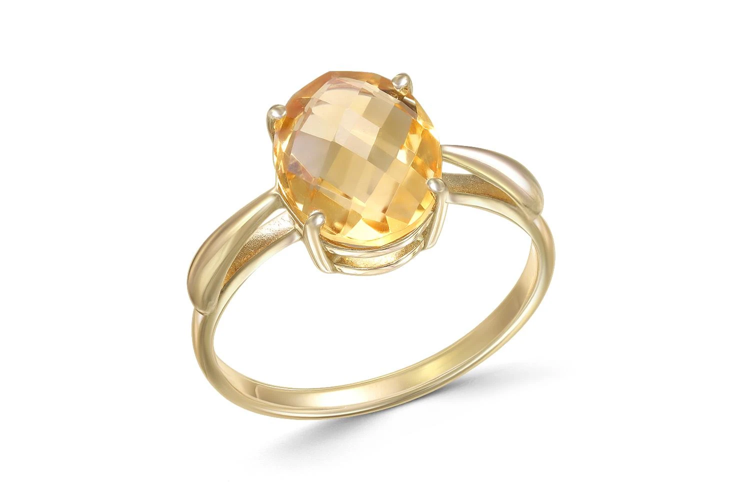 Кольцо из жёлтого золота с цитрином