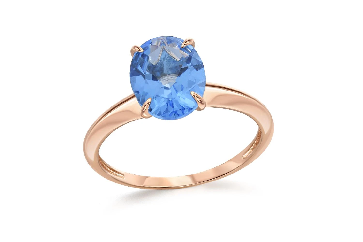 Кольцо из красного золота с топазом swiss