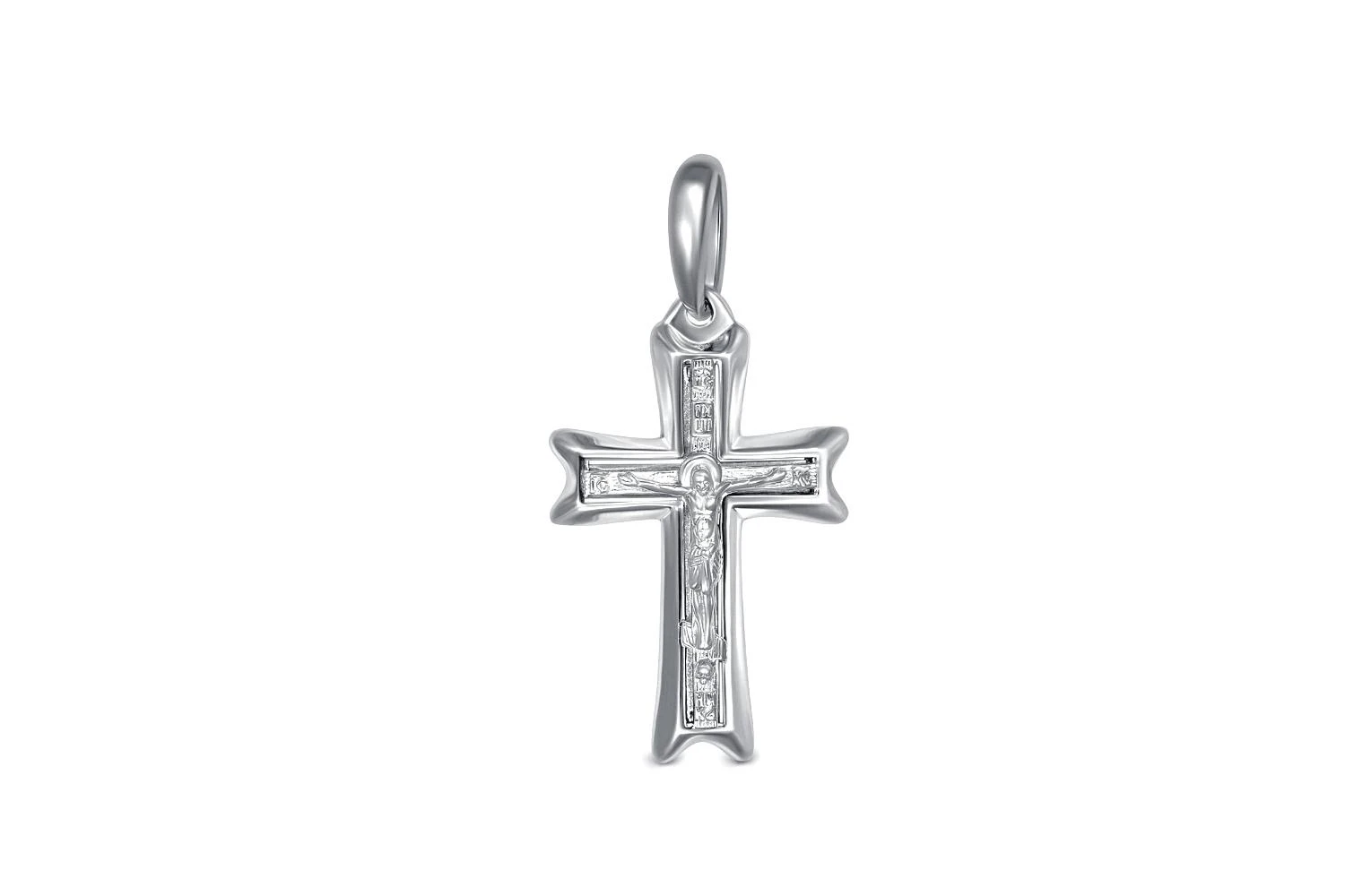 Крест из белого золота без вставок