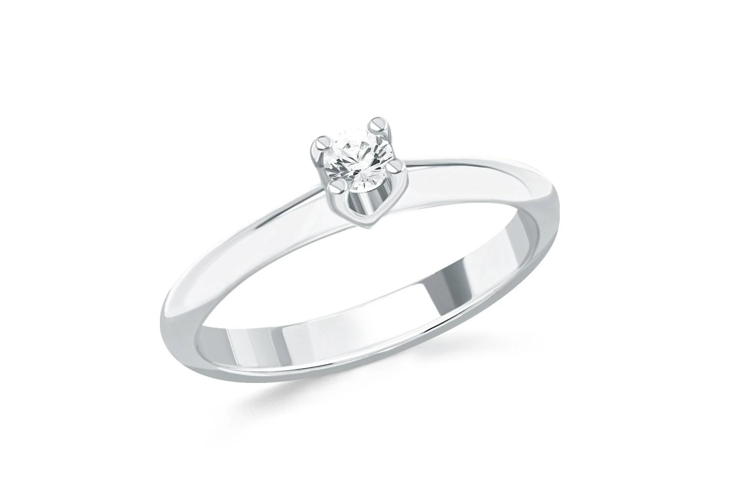 Кольцо из белого золота с фианитом