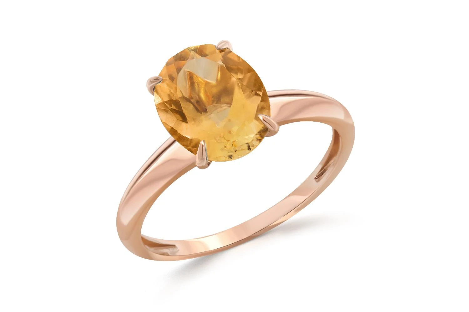 Кольцо из красного золота с цитрином