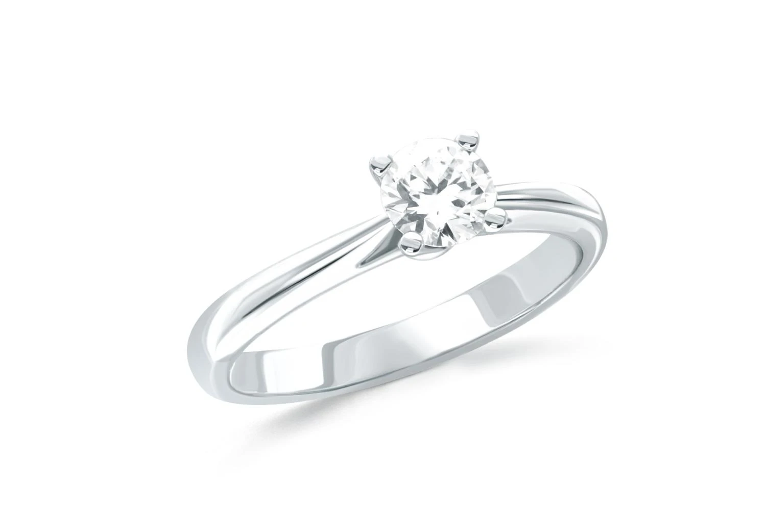 Кольцо из белого золота с бриллиантом