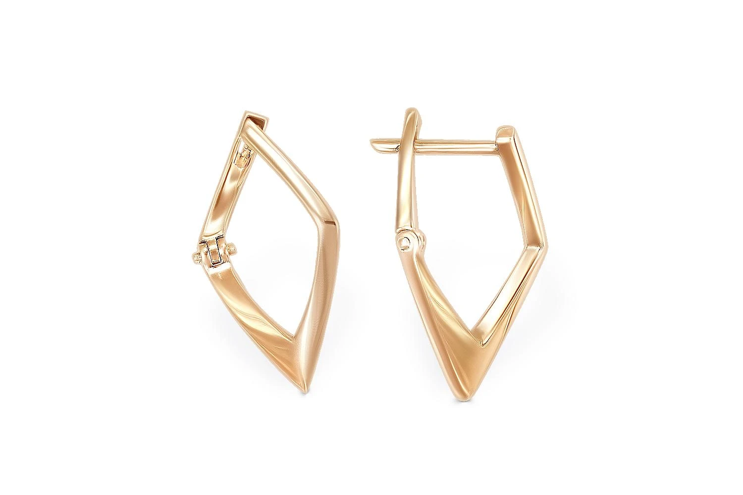 Серьги из красного золота без вставок