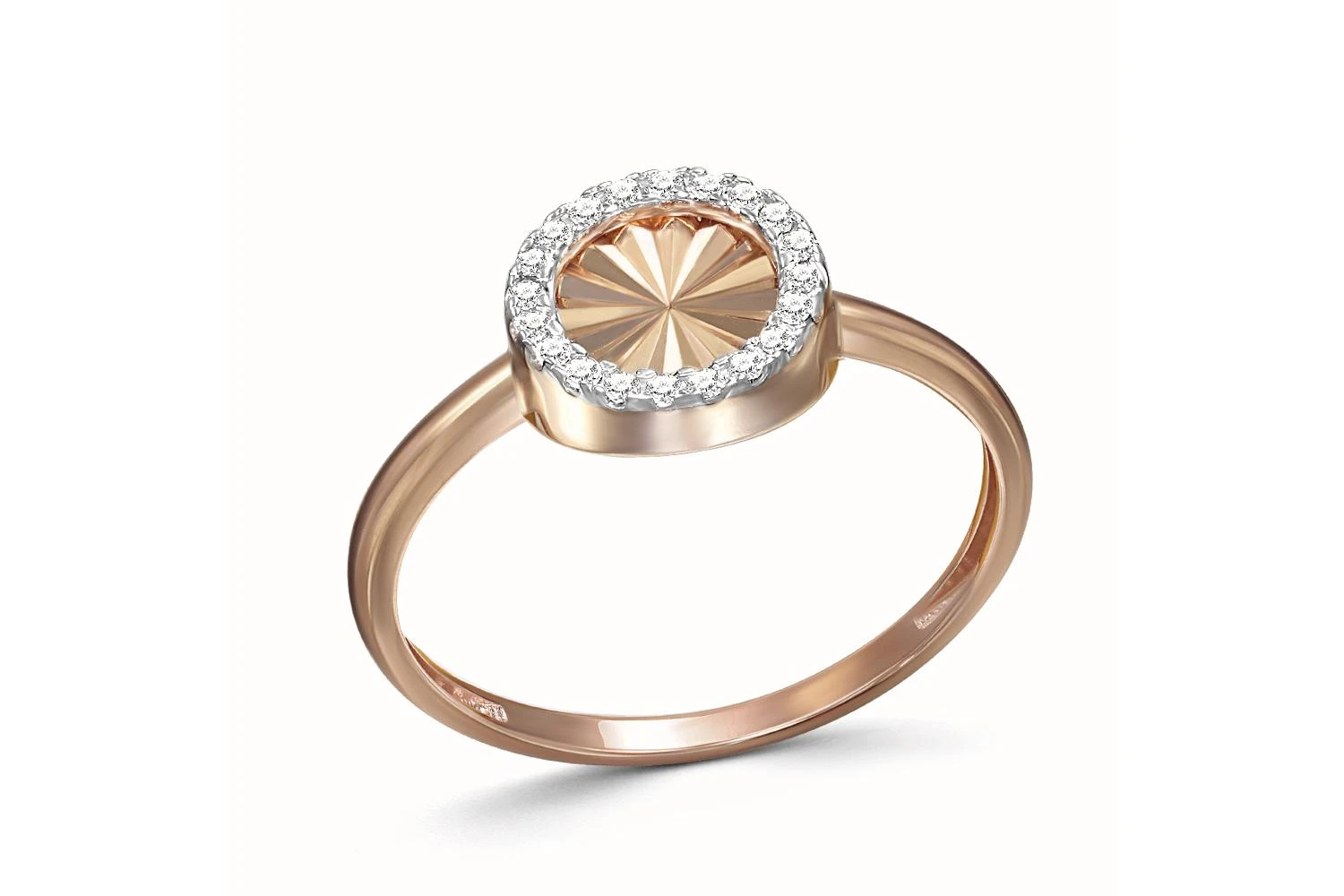 Кольцо из красного золота с 20 бриллиантами