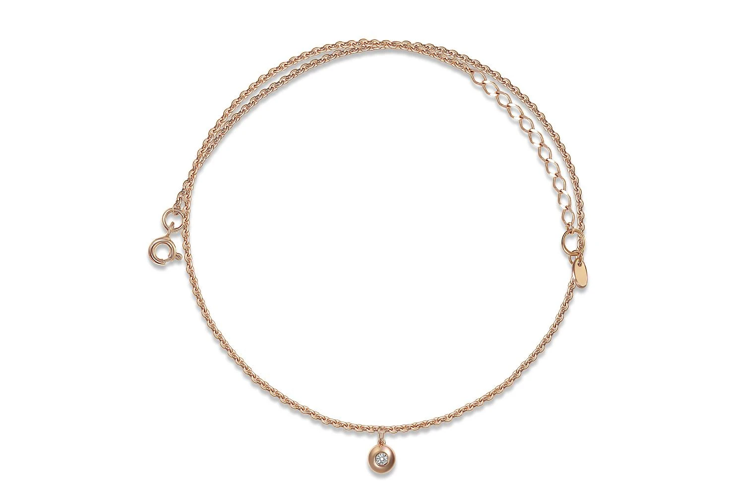 Колье из красного золота с бриллиантом