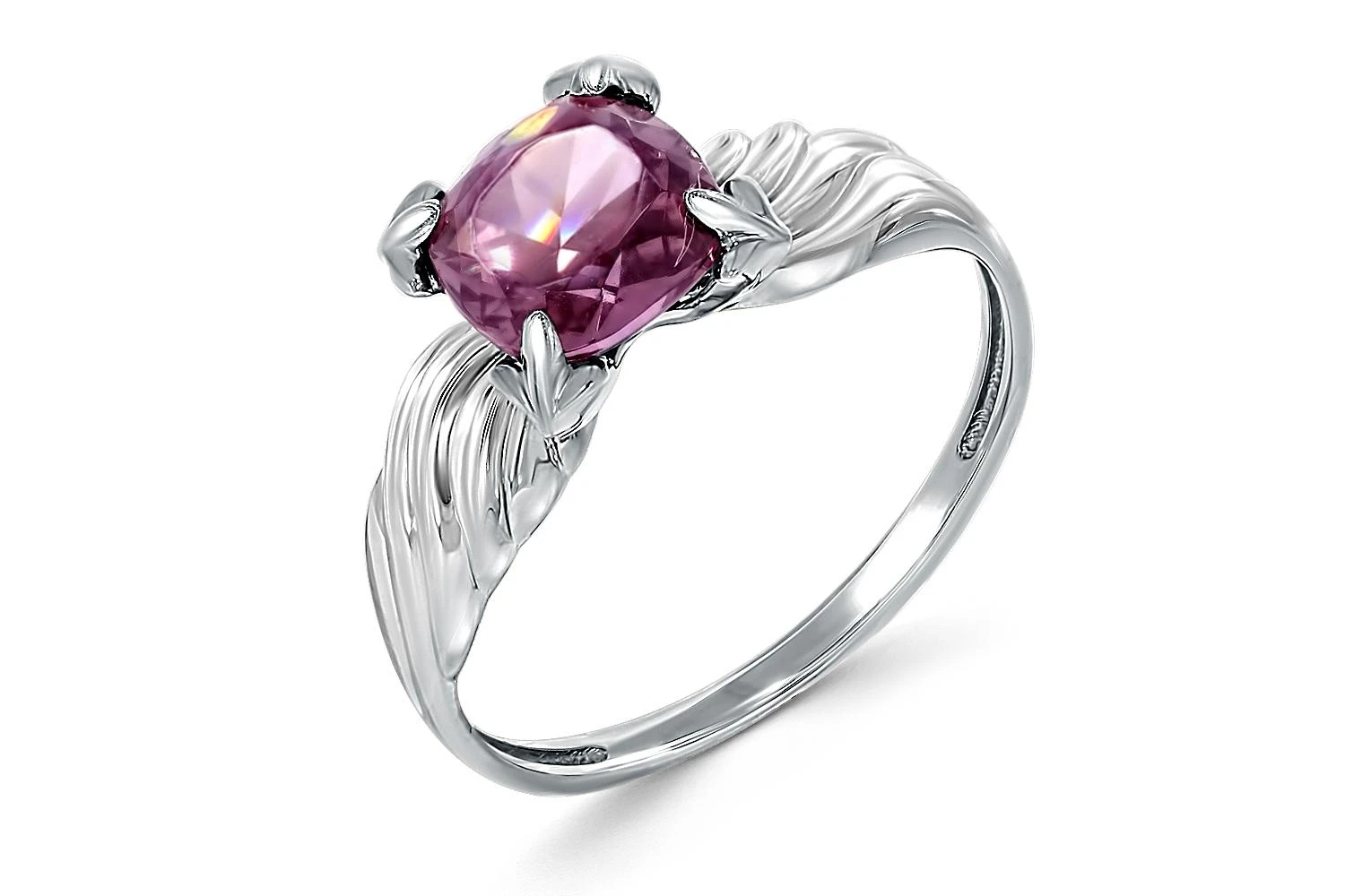 Кольцо из белого золота с ситаллом