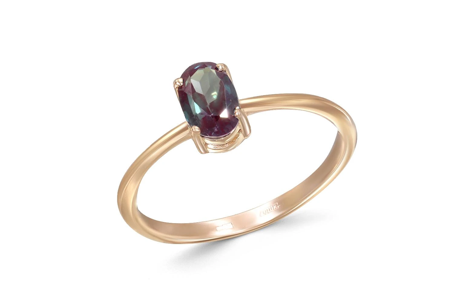 Детское кольцо из красного золота с александритом