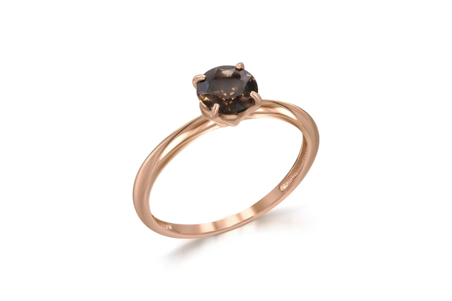 Кольцо из красного золота с раухтопазом