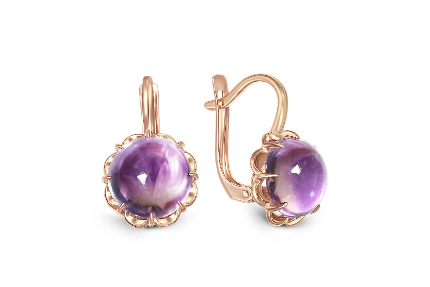 Серьги из красного золота с 2 наноситалами