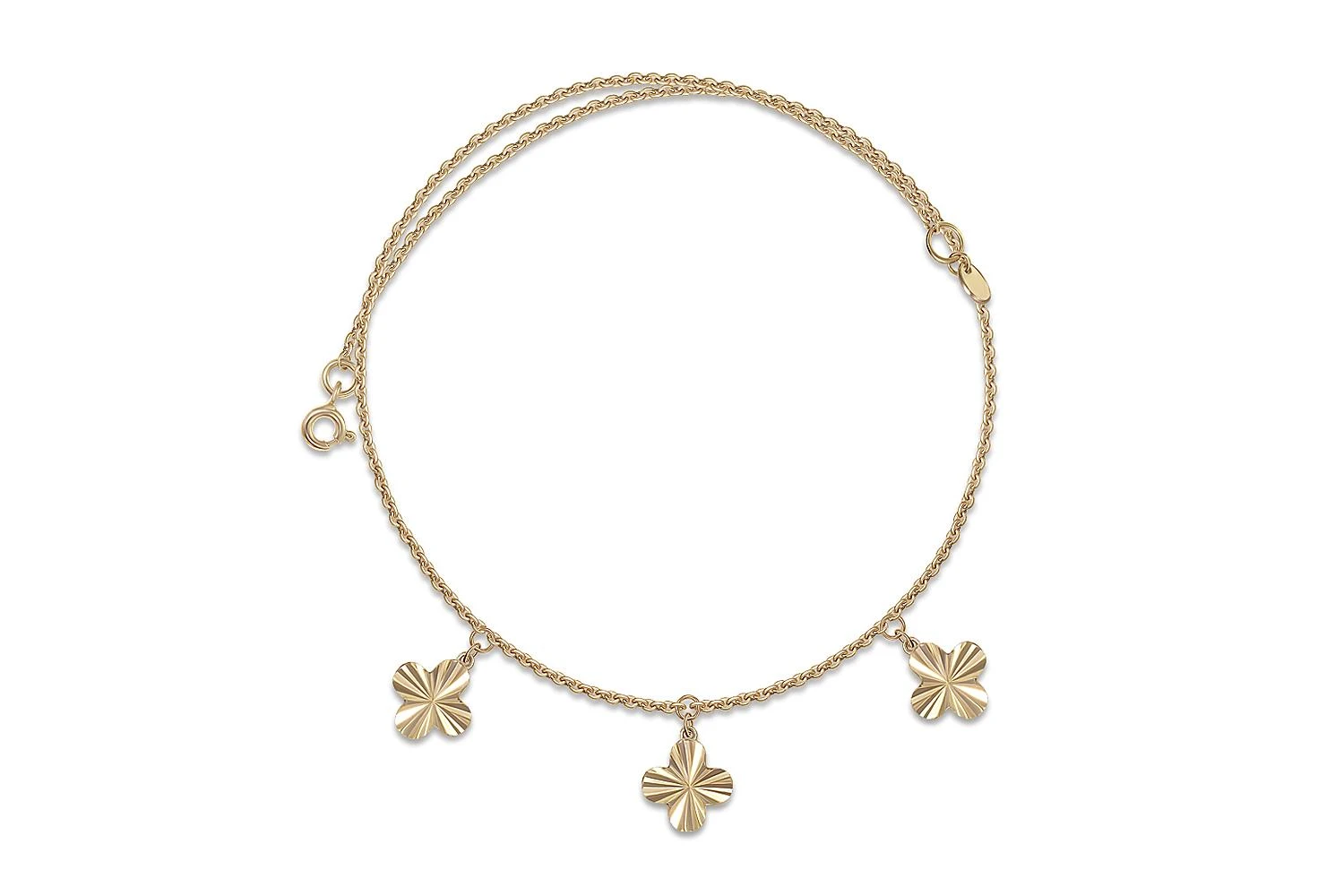 Колье Клевер из жёлтого золота без вставок