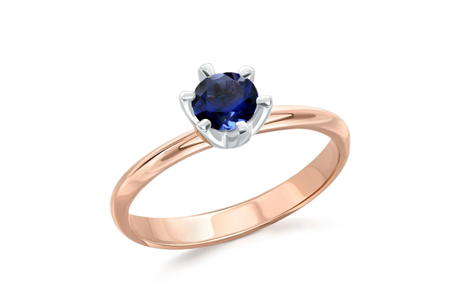 Кольцо из красного золота с сапфиром