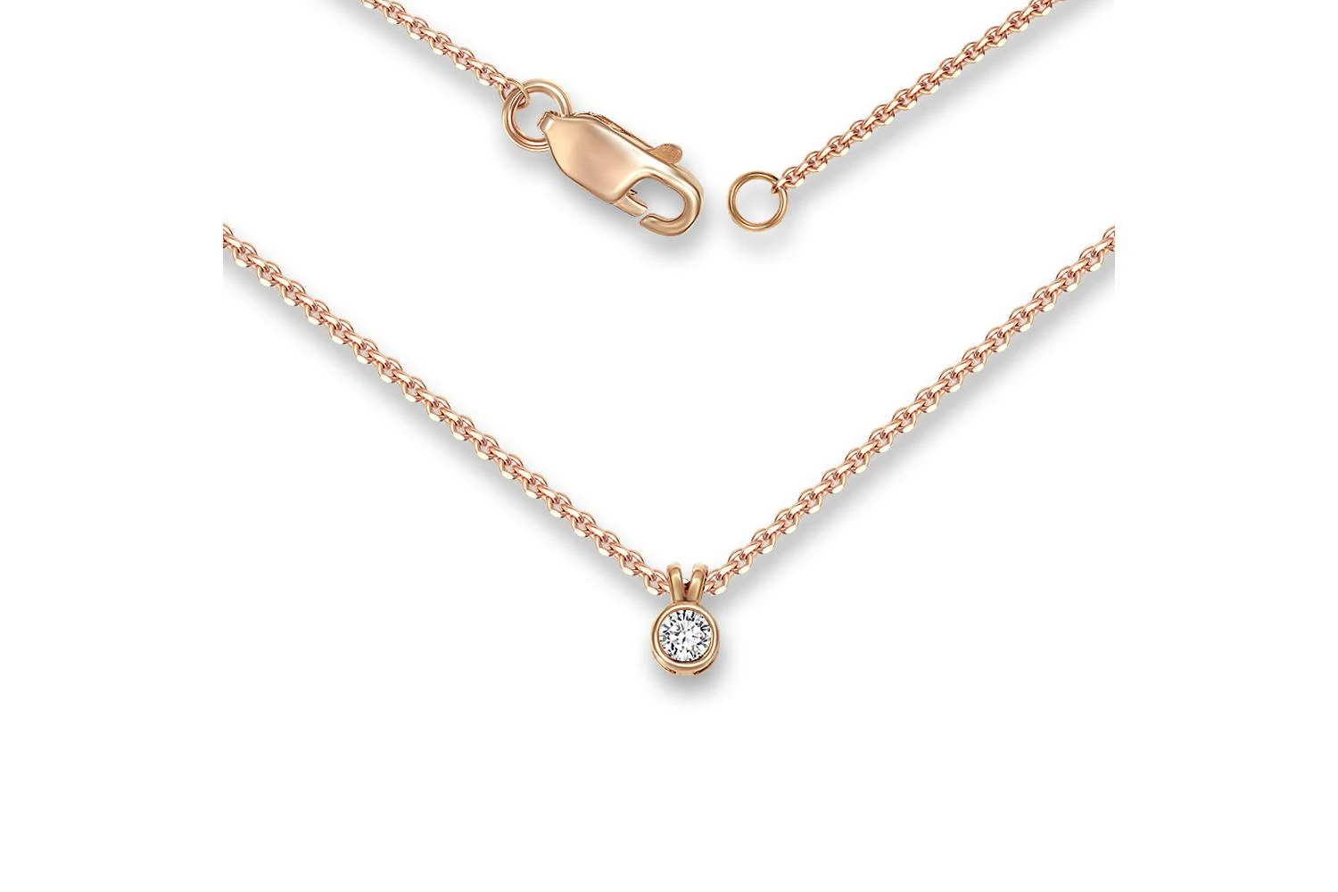 Колье из красного золота с бриллиантом