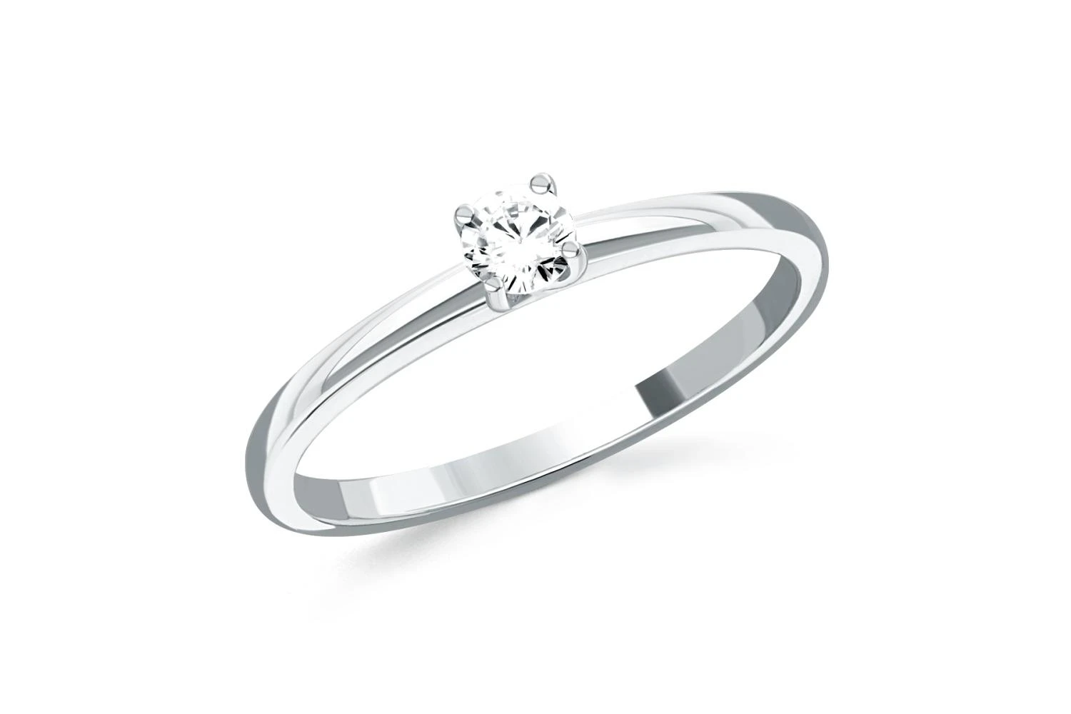 Кольцо из белого золота с фианитом