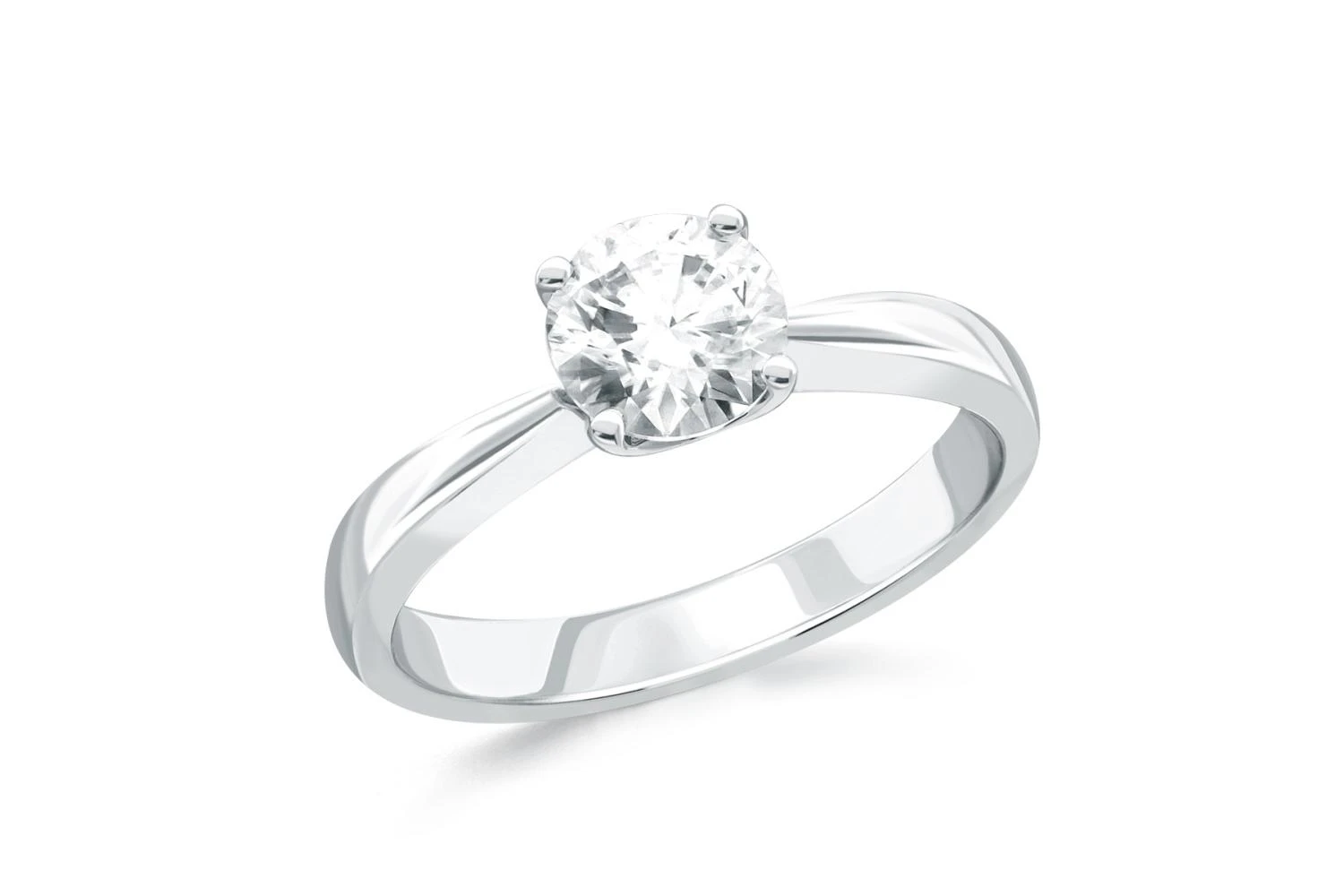 Кольцо из белого золота с муассанитом