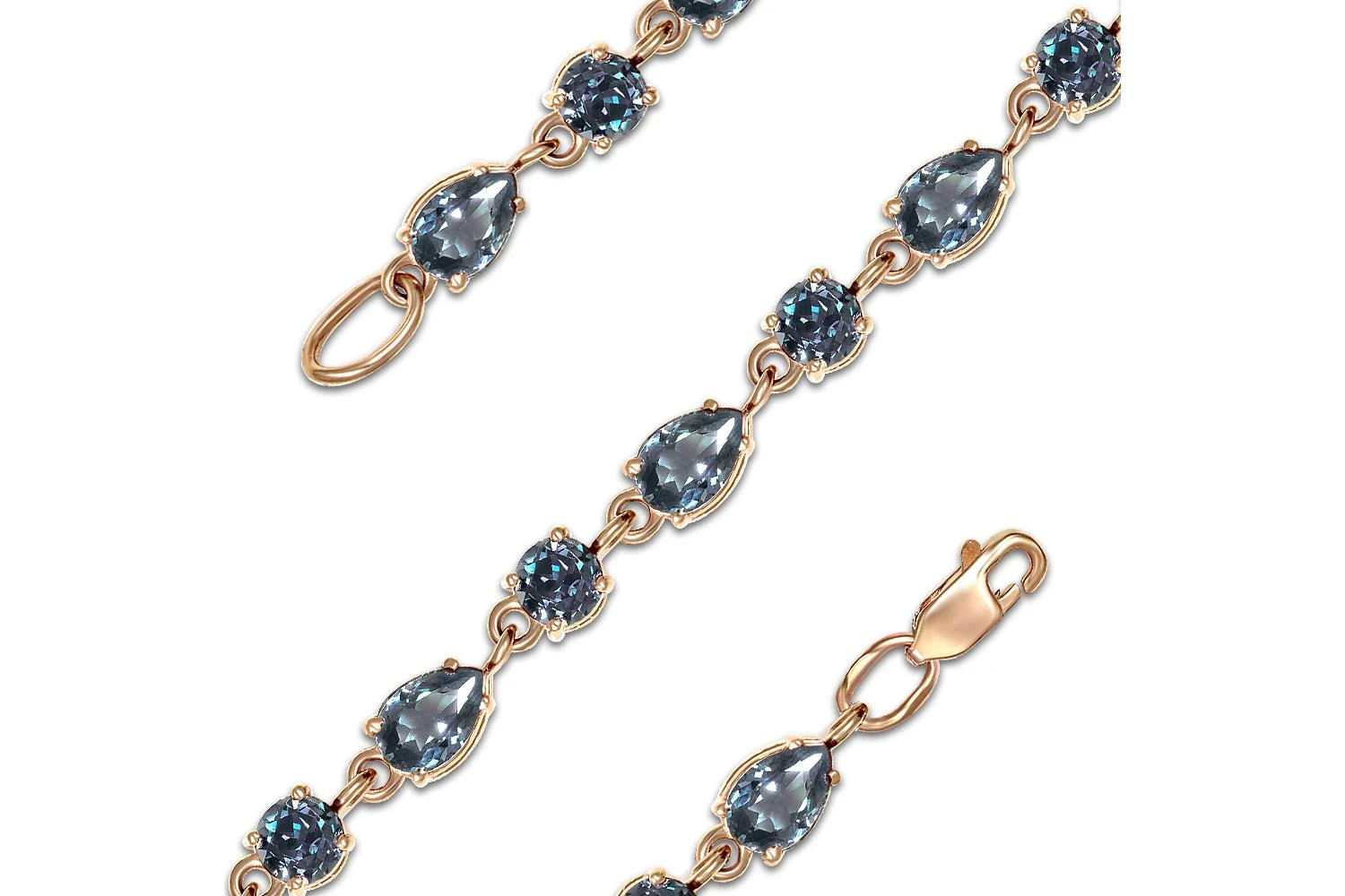 Браслет Дорожка из красного золота с 19 топазами лондон