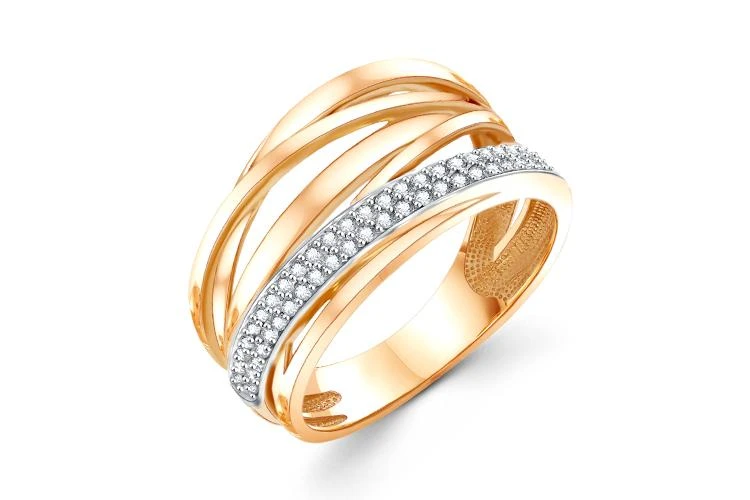 Кольцо Дорожка из красного золота с 53 бриллиантами