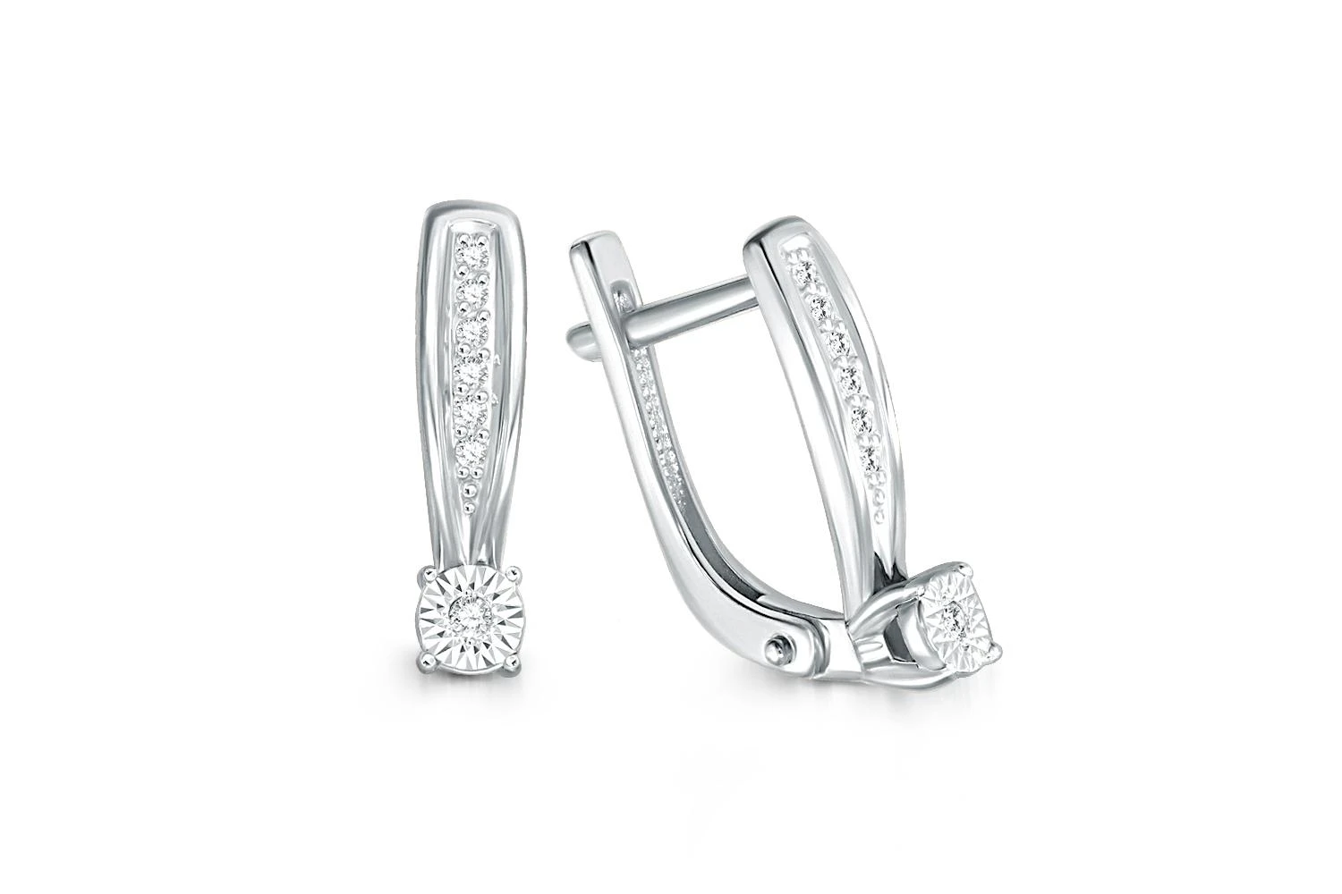 Серьги из белого золота с 14 бриллиантами