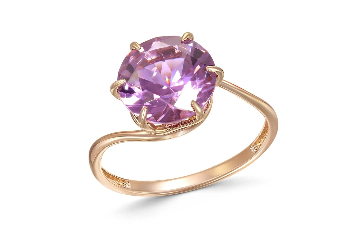 Кольцо из красного золота с ситаллом