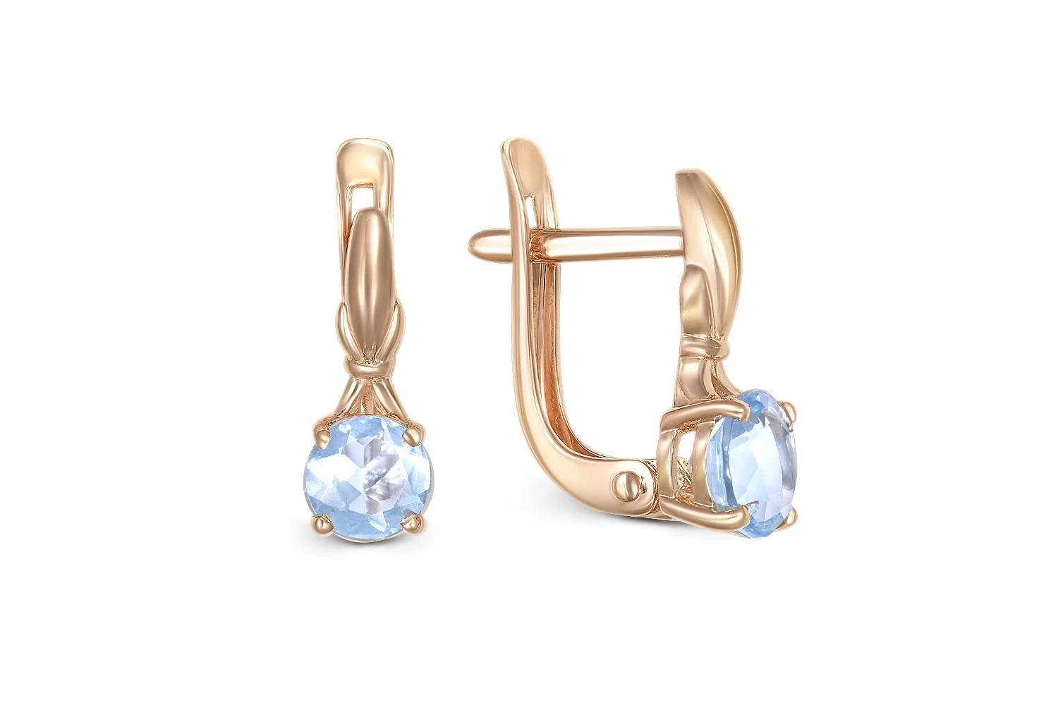 Серьги из красного золота с 2 топазами sky