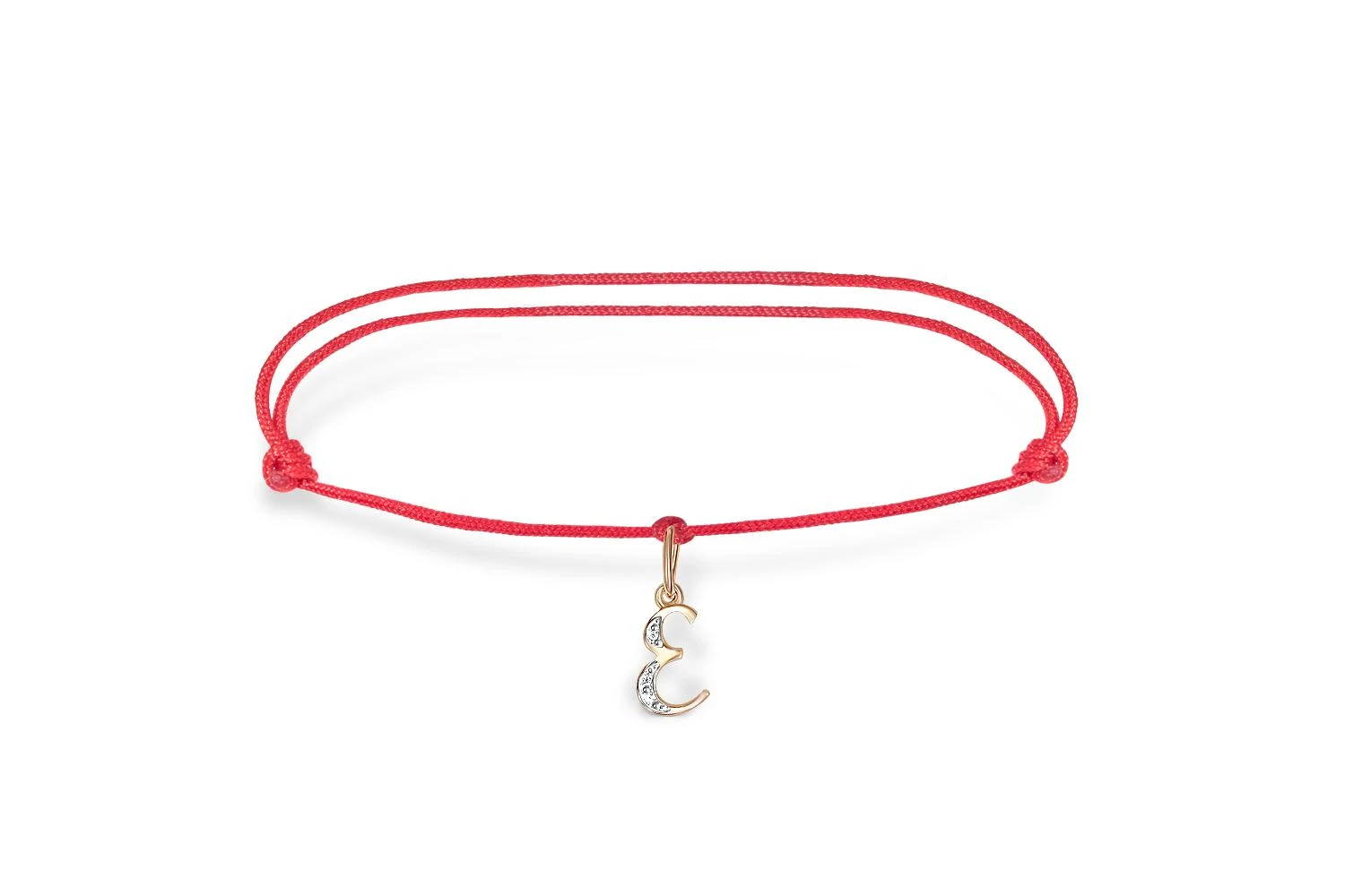 Браслет Буква из красного золота с 3 фианитами