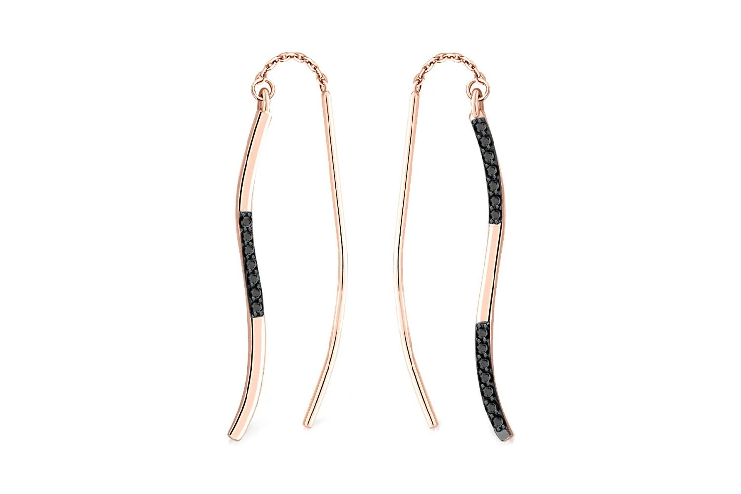 Серьги из красного золота с 21 фианитами